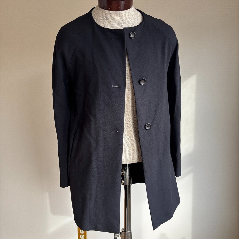 $650 OSKA‎ Collarless Designer Duster Jacket Minimalist Style Size 1 Fits M 6-8